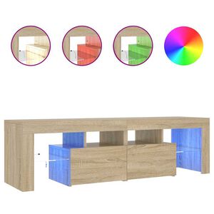 vidaXL Mueble de TV con luces LED color roble Sonoma 140x36,5x40 cm