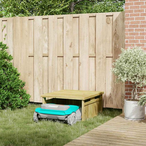 vidaXL Cochera para robot cortacésped Marrón 73.5 x 81.5 x 38.5 cm