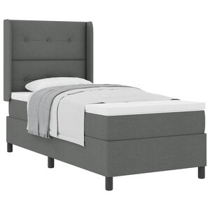 vidaXL Cama tipo Box Spring con coj&iacute;n Gris oscuro 200 x 80 cm tela