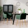 vidaXL Sillas de comedor 2 unidades terciopelo verde oscuro