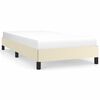 vidaXL Estructura de cama sin colch&oacute;n cuero sint&eacute;tico crema 90x190 cm