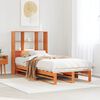 vidaXL Cama con estanter&iacute;a sin colch&oacute;n madera maciza marr&oacute;n 90x200 cm