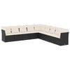 vidaXL Set de sof&aacute;s de jard&iacute;n 8 piezas y cojines rat&aacute;n sint&eacute;tico negro