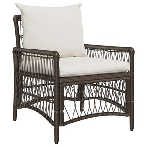 vidaXL Silla de Jard&iacute;n Marr&oacute;n 73 x 61 x 77 cm rat&aacute;n sint&eacute;tico