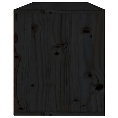 vidaXL Armario de pared de madera maciza de pino negro 80x30x35 cm
