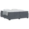 vidaXL Estructura de cama con colch&oacute;n Gris oscuro 200 x 200 cm tela