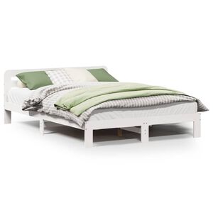 vidaXL Estructura de cama sin colch&oacute;n madera de pino blanca 150x200 cm