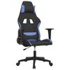vidaXL Silla gaming de masaje tela negro y azul