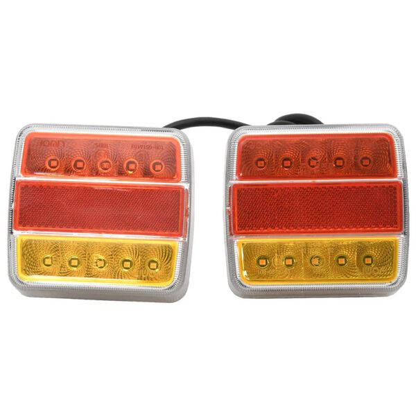 vidaXL Luces de remolque 2 uds bombilla LED roja 10,5x7,5x10 cm 12V
