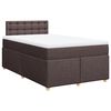 vidaXL Cama box spring con colch&oacute;n tela marr&oacute;n oscuro 120x190 cm