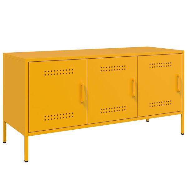 vidaXL Mueble de TV de acero amarillo mostaza 100,5x39x50,5 cm