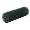 vidaXL Alambrada de gallinero acero recubrimiento PVC verde 25x0,5 m