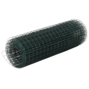 vidaXL Alambrada de gallinero acero recubrimiento PVC verde 25x0,5 m