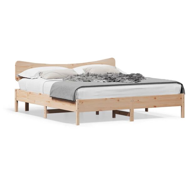 vidaXL Estructura de cama sin colch&oacute;n madera maciza de pino 180x200 cm