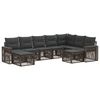 vidaXL Conjunto de sof&aacute;s de jard&iacute;n 9 uds. Gris y Gris Oscuro