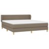 vidaXL Cama box spring con colch&oacute;n tela gris taupe 180x200 cm