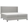 vidaXL Cama box spring con colch&oacute;n tela y LED gris claro 200x200 cm