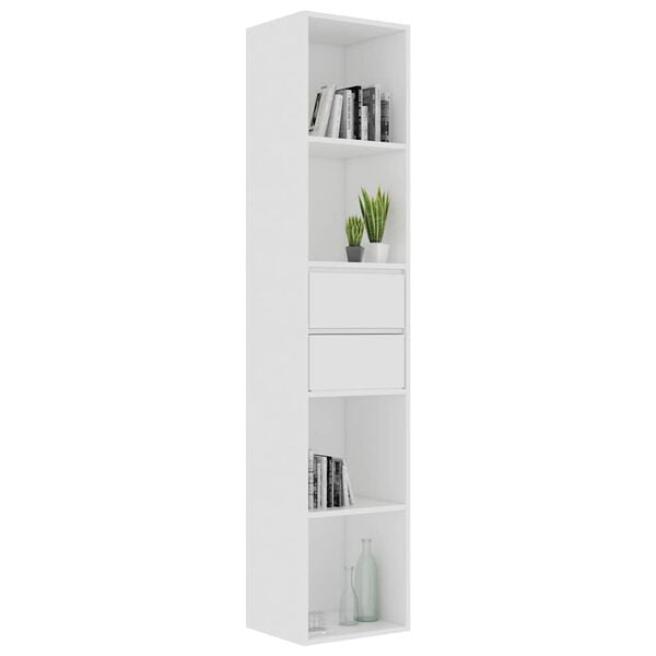 vidaXL Estanter&iacute;a librer&iacute;a madera contrachapada blanco 36x30x171 cm