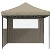 vidaXL Tienda de fiesta plegable Pop-Up con 2 paredes laterales taupe