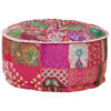 vidaXL Puf redondo de pachtwork algod&oacute;n hecho a mano 40x20 cm rosa