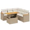 vidaXL Juego de sof&aacute;s jard&iacute;n con cojines 6 pzas rat&aacute;n sint&eacute;tico beige