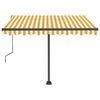 vidaXL Toldo manual retr&aacute;ctil con LED amarillo y blanco 300x250 cm