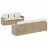 vidaXL Juego de sof&aacute;s de jard&iacute;n con cojines beige 8 pzas rat&aacute;n PE
