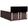 vidaXL Cama box spring con colch&oacute;n tela marr&oacute;n oscuro 160x200 cm