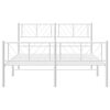 vidaXL Estructura cama sin colch&oacute;n con estribo metal blanco 135x190 cm