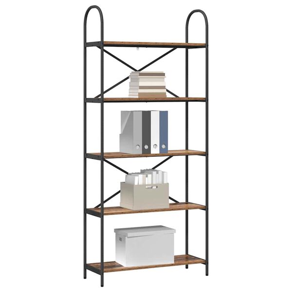 vidaXL Estante de libros Madera vieja 80 x 30 x 183 cm