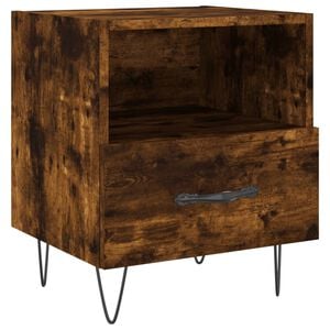 vidaXL Mesita de noche madera ingenier&iacute;a roble ahumado 40x35x47,5 cm