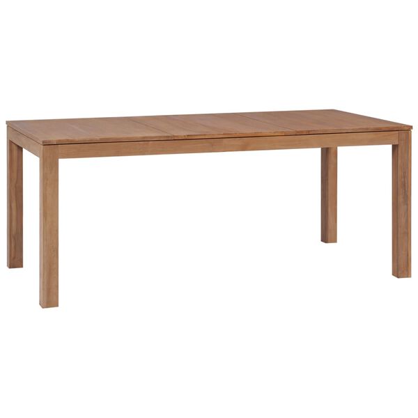 vidaXL Mesa de comedor madera teca maciza acabado natural 180x90x76 cm