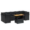 vidaXL Set de sof&aacute;s de jard&iacute;n 8 piezas y cojines rat&aacute;n sint&eacute;tico negro