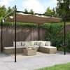 vidaXL Pérgola con cubierta retráctil gris taupe 295x292x230 cm
