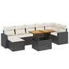 vidaXL Set de sof&aacute;s de jard&iacute;n 8 piezas y cojines rat&aacute;n sint&eacute;tico negro