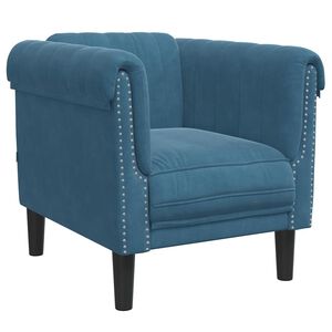 vidaXL Sill&oacute;n de terciopelo azul
