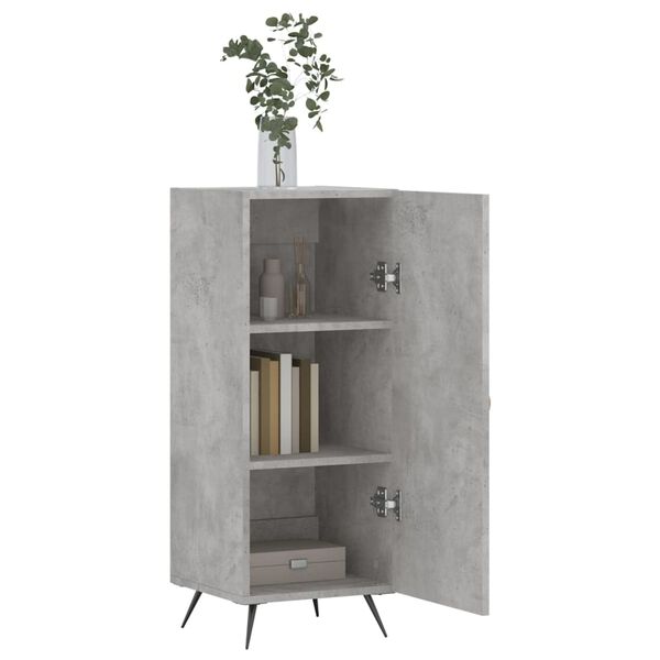 vidaXL Aparador de madera contrachapada gris hormig&oacute;n 34,5x34x90 cm