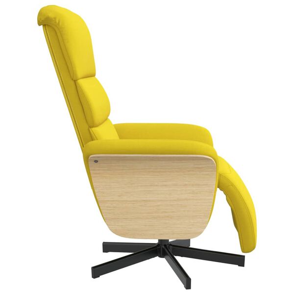 vidaXL Sill&oacute;n reclinable con reposapi&eacute;s tela amarillo claro