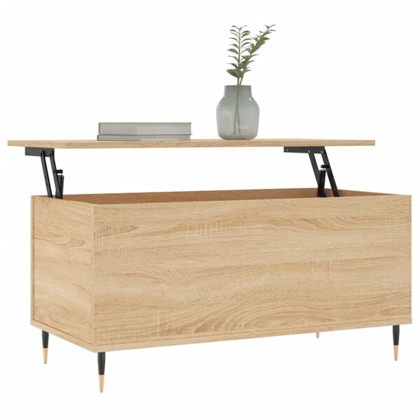 vidaXL Mesa de centro madera contrachapada roble Sonoma 90x44,5x45 cm