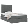 vidaXL Cama con almacenamiento y colch&oacute;n Gris oscuro 120 x 190 cm tela