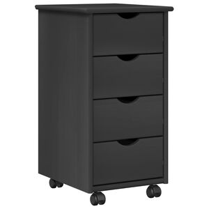 vidaXL Gabinete rodante 34 x 39 x 65,5 cm Madera de Pino Macizo Gris