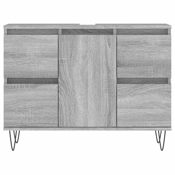 vidaXL Mueble de baño madera de ingeniería gris Sonoma 80x33x60 cm