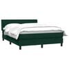 vidaXL Cama box spring con colch&oacute;n terciopelo verde oscuro 160x220 cm