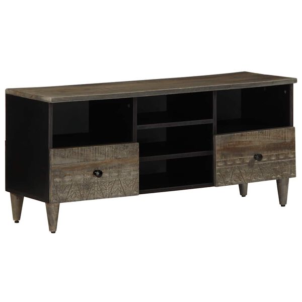 vidaXL Mueble de TV madera maciza de mango negro 100x33x46 cm