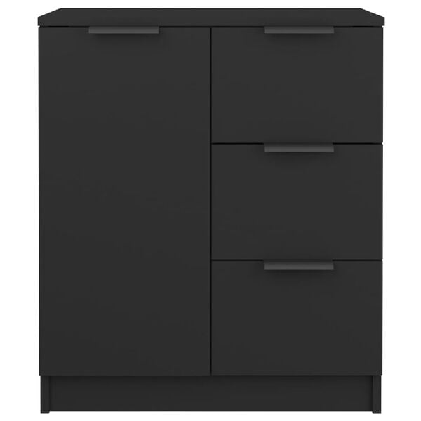 vidaXL Aparador de madera contrachapada negro 60x30x70 cm