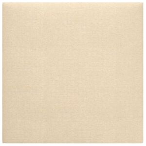 vidaXL Cabecero de Pared 12 uds. 30 x 30 cm Crema tela