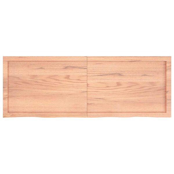 vidaXL Tablero mesa madera roble tratada marr&oacute;n claro 140x50x(2-4) cm
