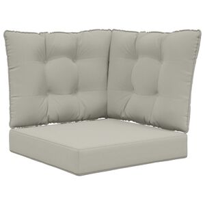 vidaXL Coj&iacute;n para sof&aacute; de exterior 3 pcs Gris Poli&eacute;ster
