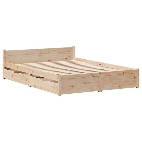 vidaXL Estructura de cama sin colch&oacute;n madera de pino blanca 140x200 cm