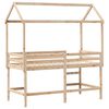 vidaXL Cama alta con escalera y techo madera maciza de pino 90x200 cm